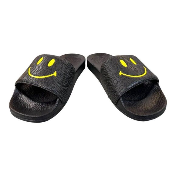 Chinatown Market Smiley Face Slide Sandals Black Size 6 Casual Comfortable Slip- - Picture 2 of 9